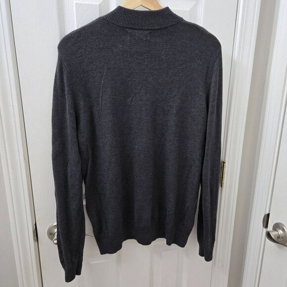 Joan Vass Sweater Womens Large Charcoal gray Toggle Shoulder Detail Soft Cozy - Picture 2 of 14